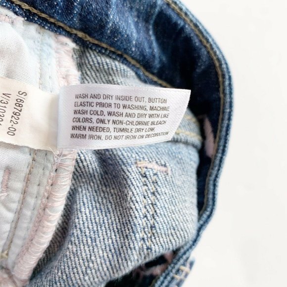 Denim Embroidered Embellished Distressed Skirt 5 - Picture 7 of 8